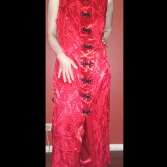 cleo Dresses & Skirts - Goth Blood Red Chinese Tunic Pants Outfit! L